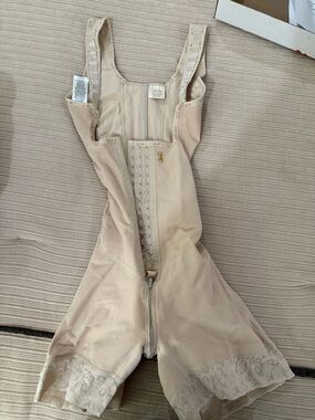 Sol Beauty Nude Full-Body Shapewear Bodysuit with Lace Trim